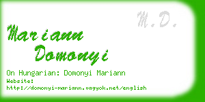 mariann domonyi business card